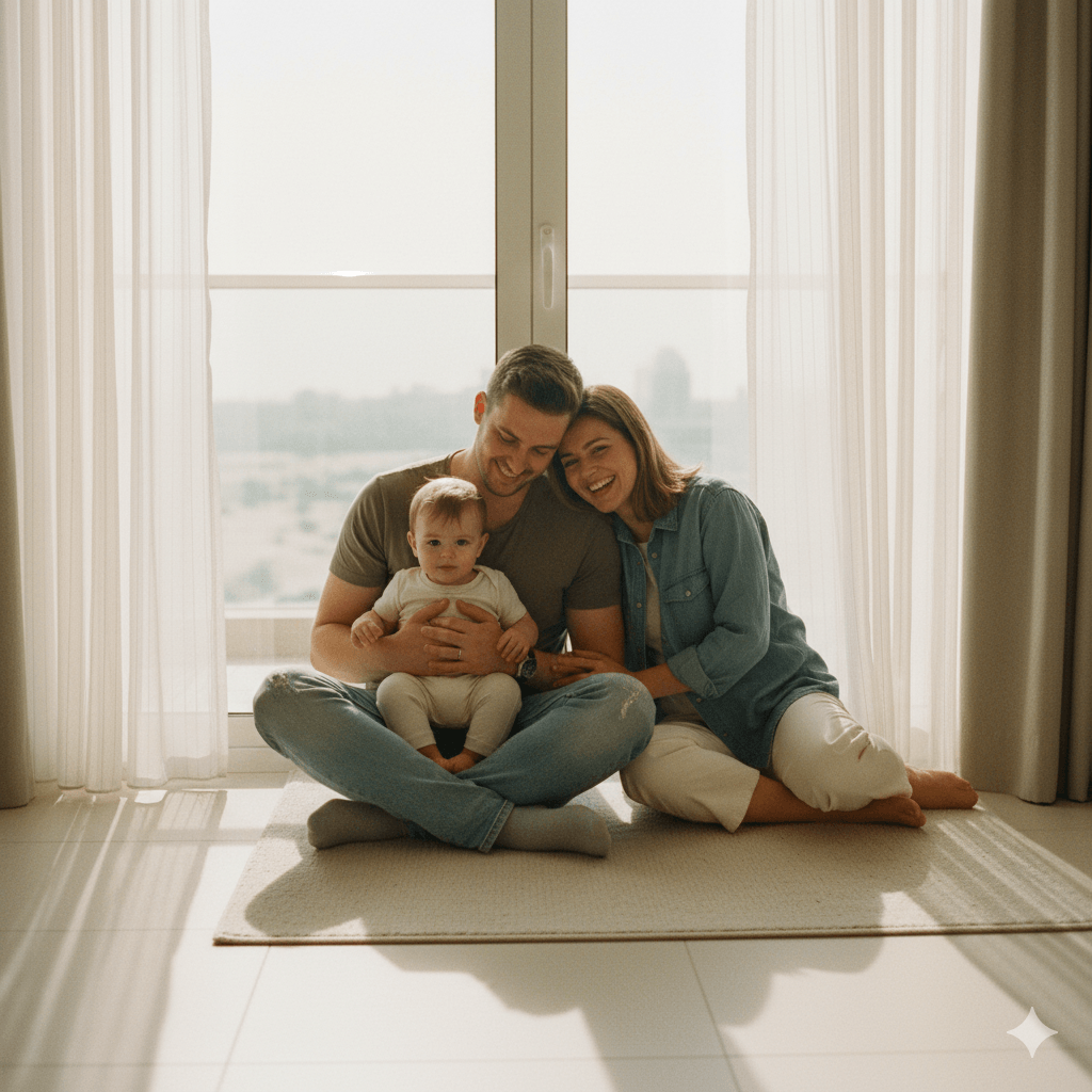 A family together at home, protected by their estate plan
